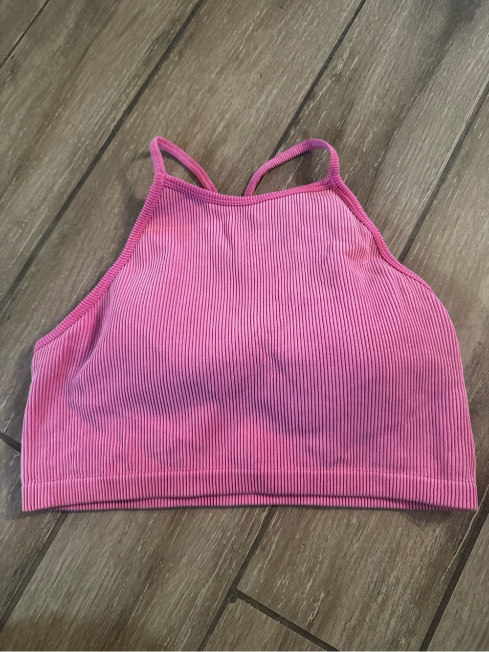 JoyLab Ribbed High-Neck Sports Bralette in Pink